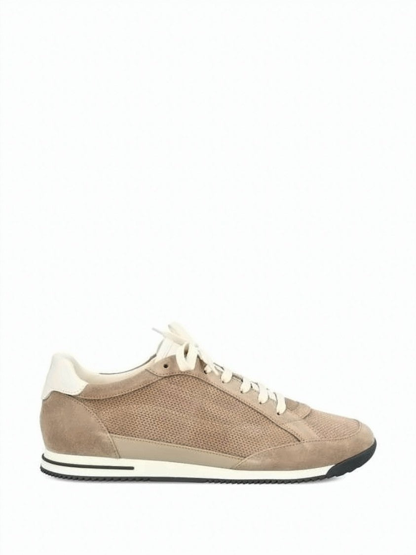 Brunello Cucinelli Low-Profile Suede And Calfskin Sneakers