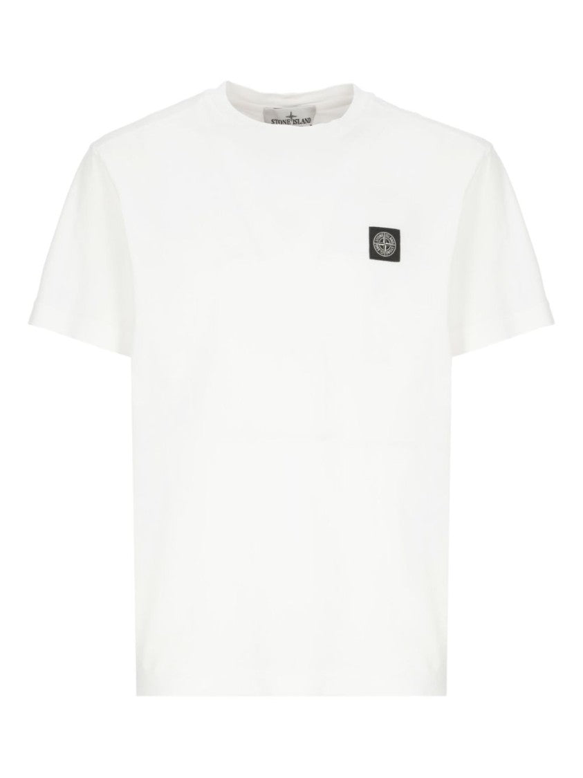 Stone Island Garment-Dyed Slim Fit T-Shirt With Compass Logo