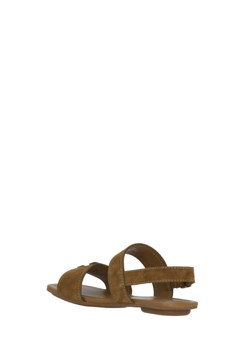 Hogan Brown H685 Iconic H Suede Sandals