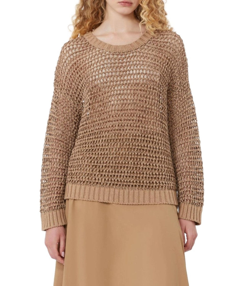 Max Mara Mouline Brown Wkdonirica Linen Sweater