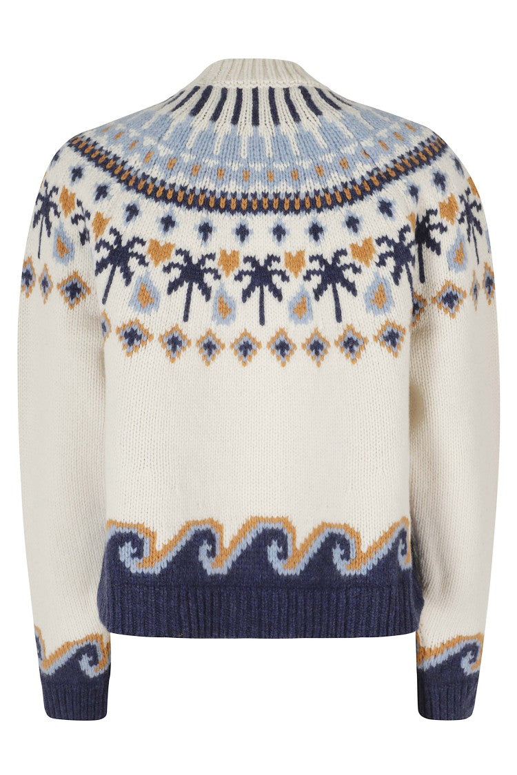 Alanui Sweet Winter Geometric Jacquard Virgin Wool Sweater
