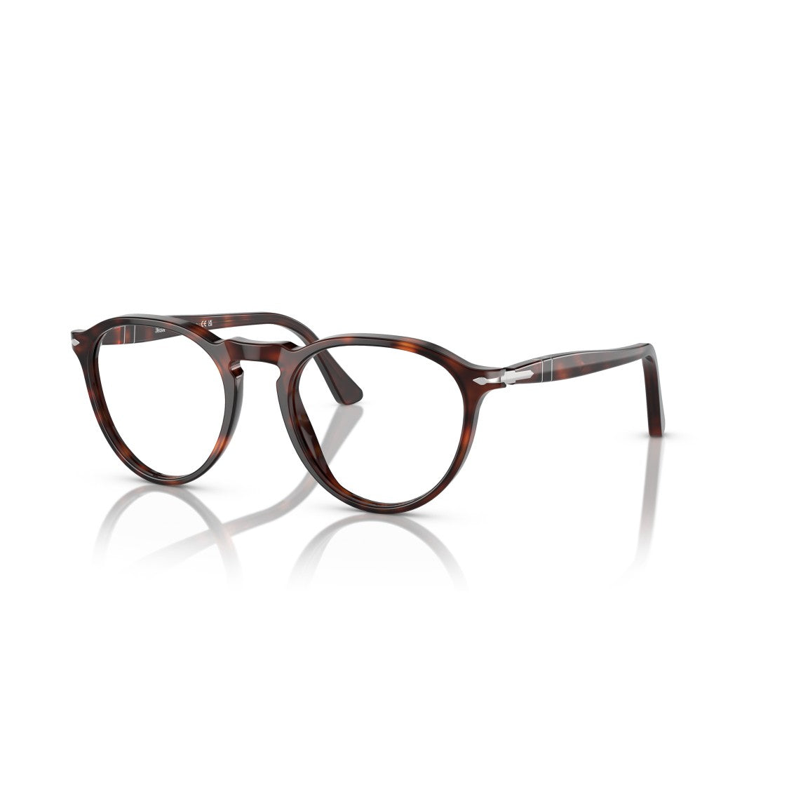 Persol 0Po3286v Round Frame Tortoiseshell Acetate Eyeglasses With Keyhole Bridge