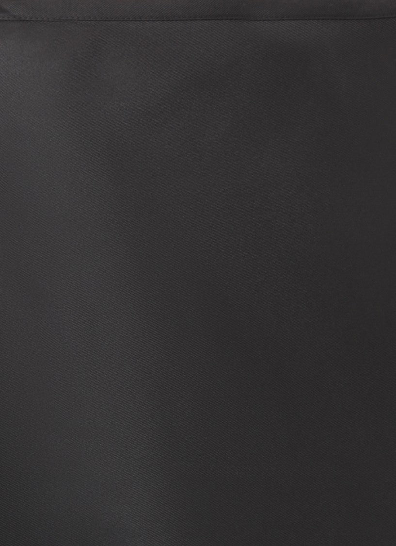 Loulou De Saison Black Satin Finish Hook Closure Silk Long Skirt
