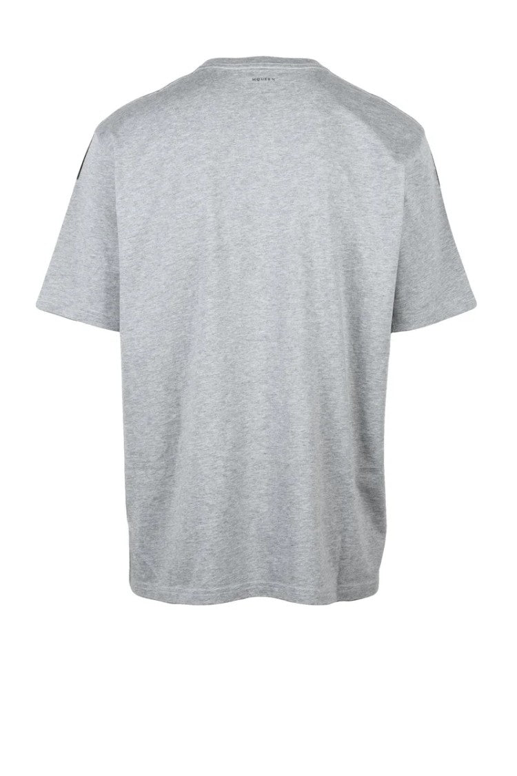 Alexander Mcqueen Black-Grey Skull Graphic Cotton T-Shirt