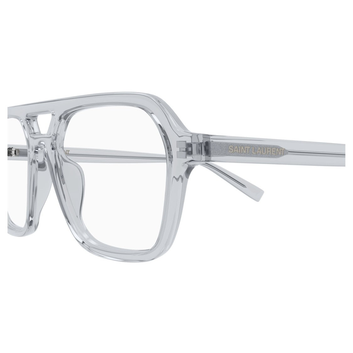 Saint Laurent Geometric Frame Eyeglasses With Double Bridge Design