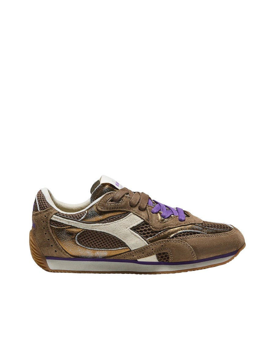 Diadora Stonewash Pigskin Leather Mesh Sneakers