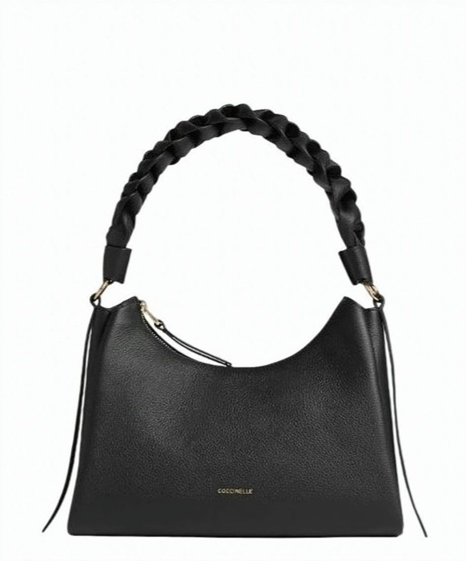 Coccinelle Shoulder Bag In Double Leather With Braided Handle