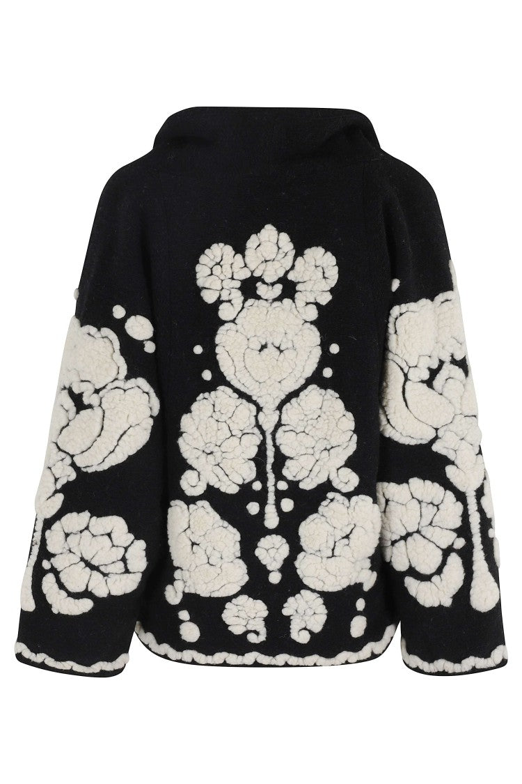 Farm Rio Floral Arabesque Fleece Coat