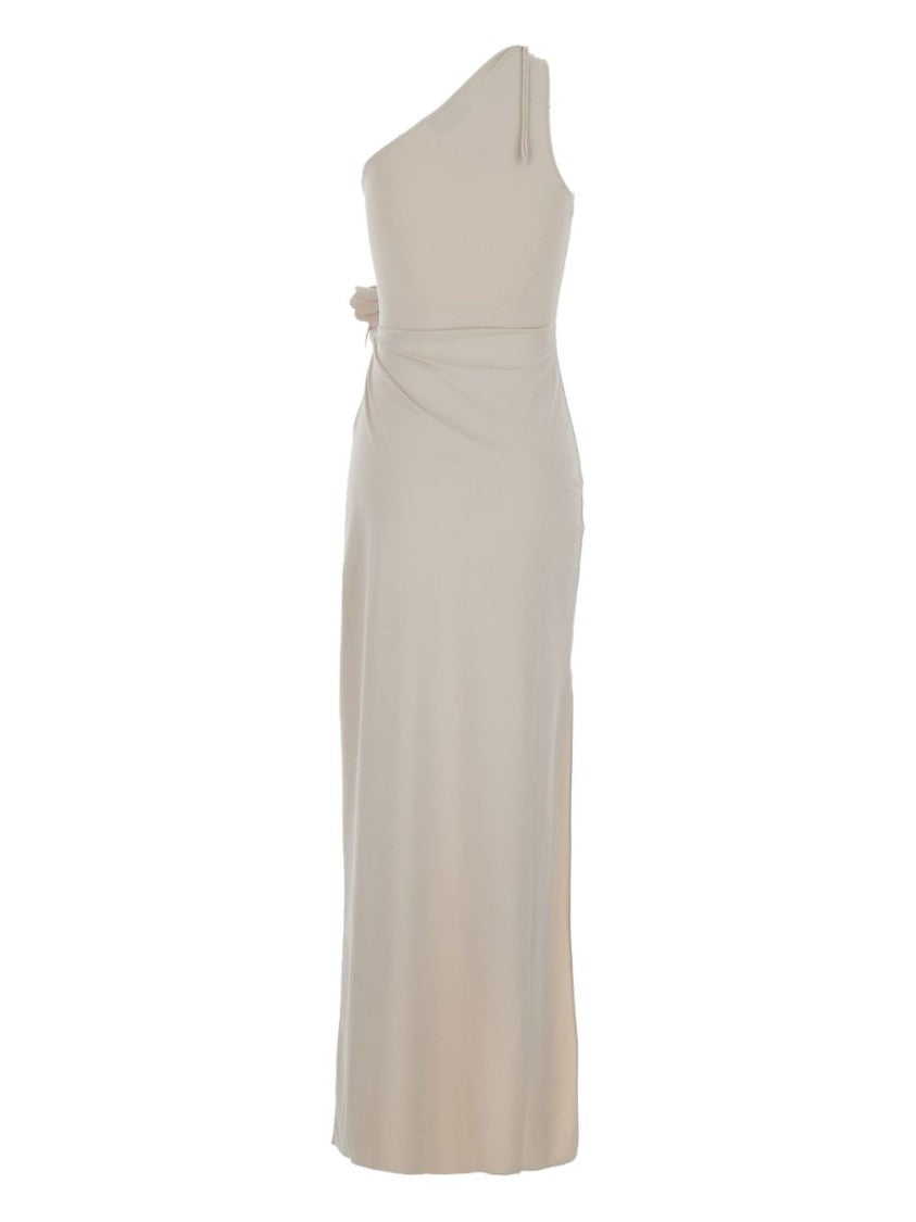 Coperni Asymmetrical Beige One-Shoulder Midi Dress