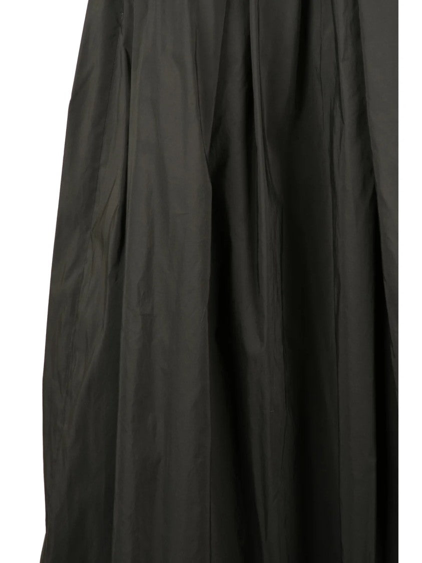 Max Mara Flowing Green Maxi Skirt With Elasticated Waistband And Practical Pockets