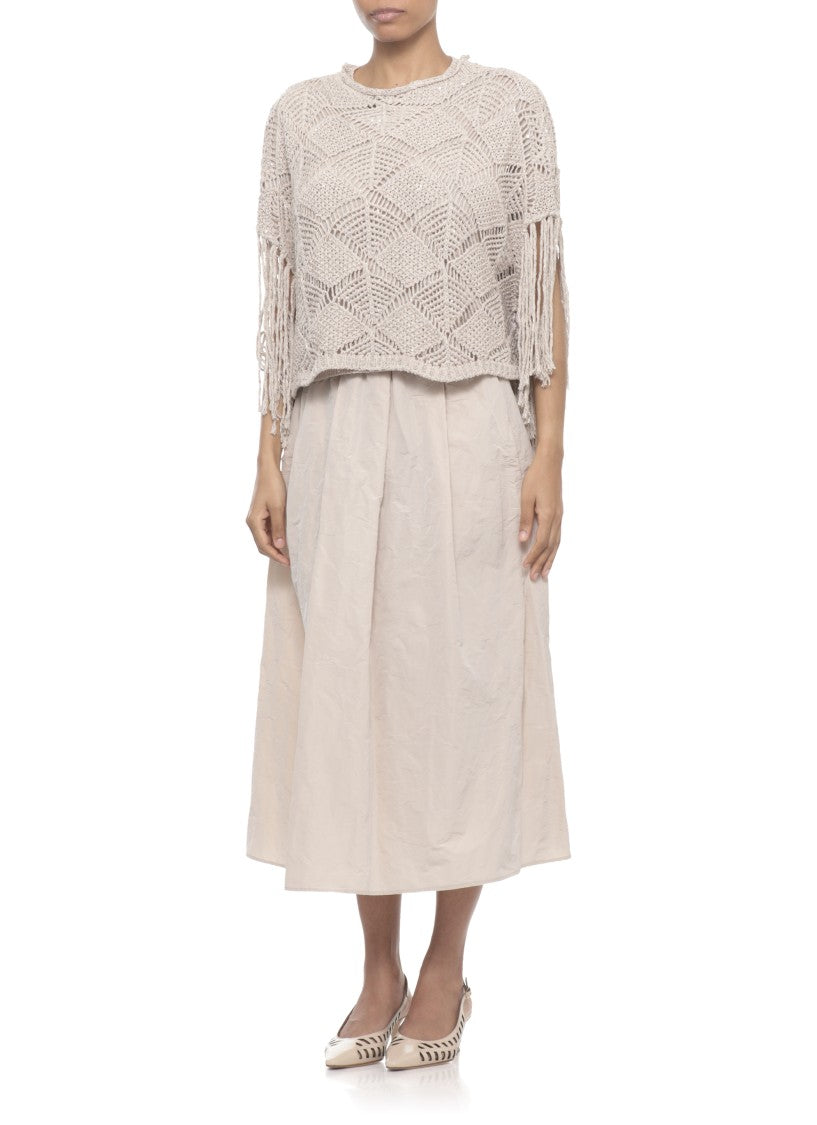 Antonelli Firenze Beige Brionia Sequined Cut-Out Sweater