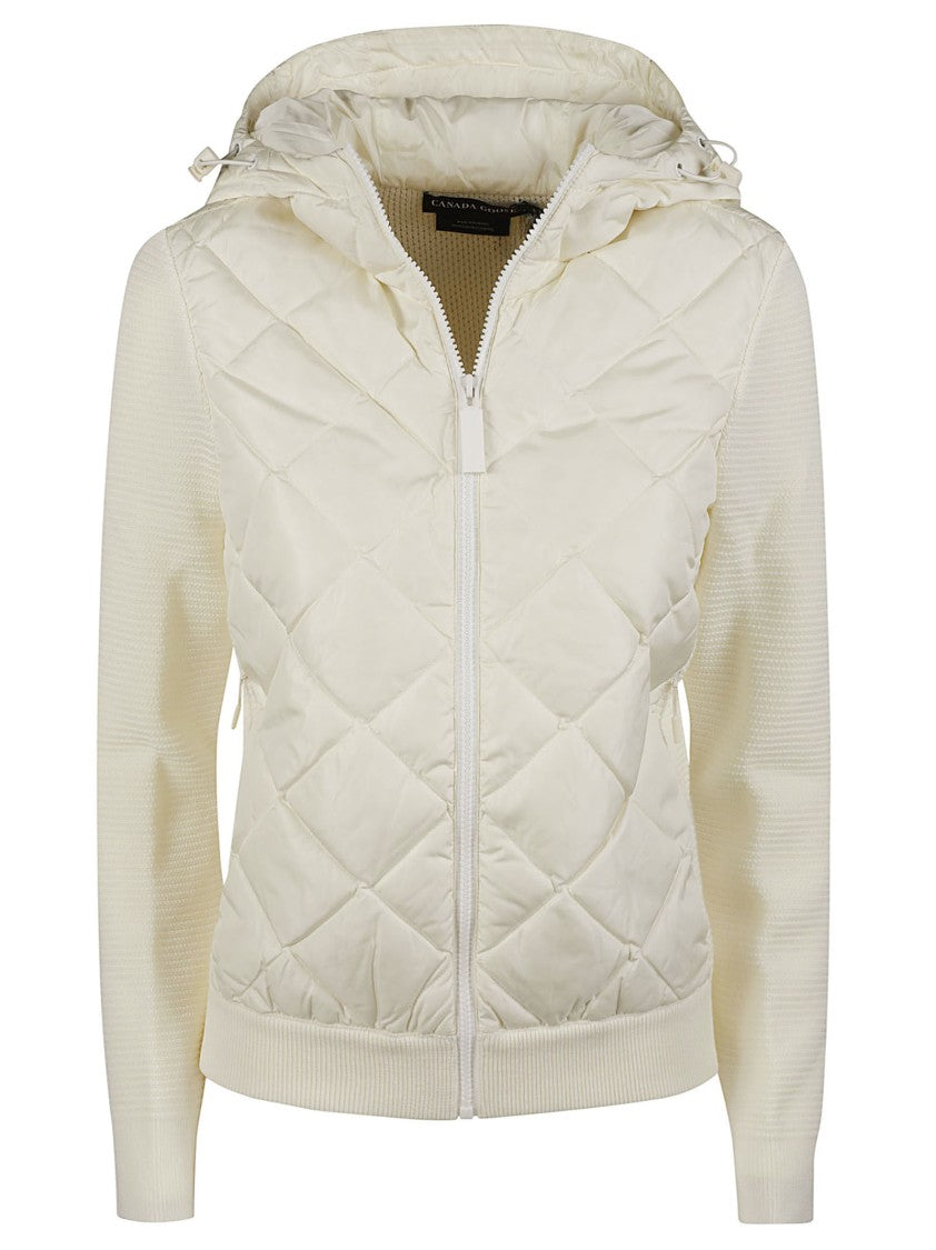Canada Goose Hybridge Quilted Merino Wool Knit Hoodie Jacket