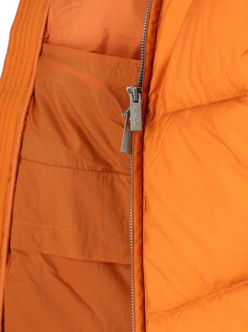 K-Way Classic Orange Casual Jacket With High Collar