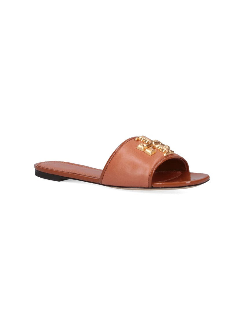 Tory Burch "Eleanor" Slide Sandals – Brown