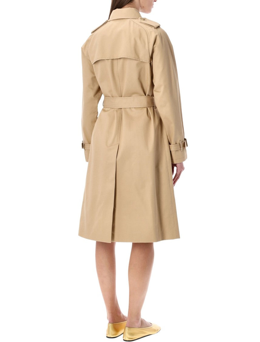 A.P.C. Greta Trench Coat In Beige Waterproof Gabardine