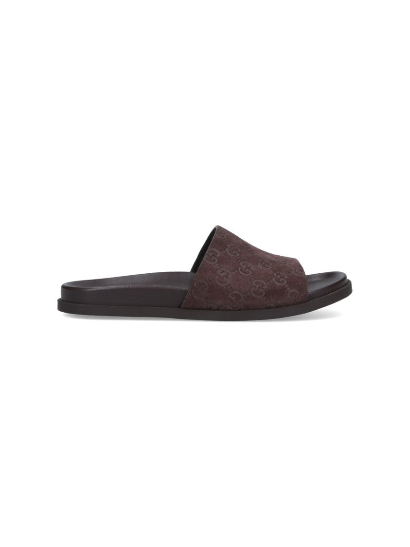 Gucci "Gg" Slide Sandals – Brown