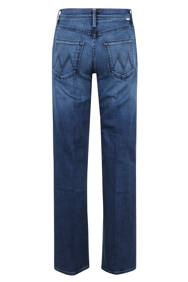 Mother Mid-Rise Straight-Leg Denim Jeans