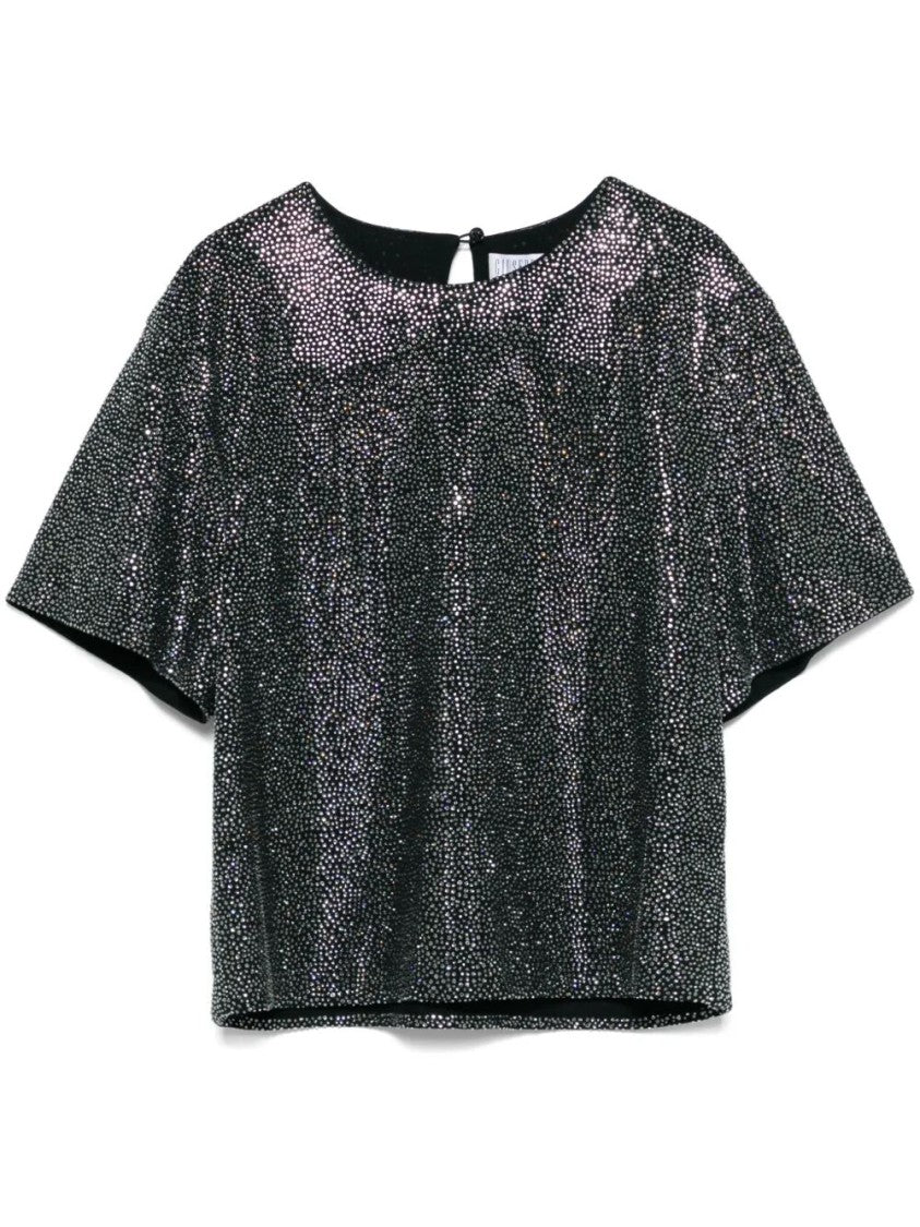 Giuseppe Di Morabito Textured Black Viscose T-Shirt