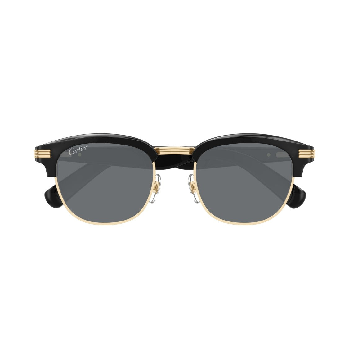 Cartier Ct0496s Classic Clubmaster Sunglasses With Bold Black Acetate