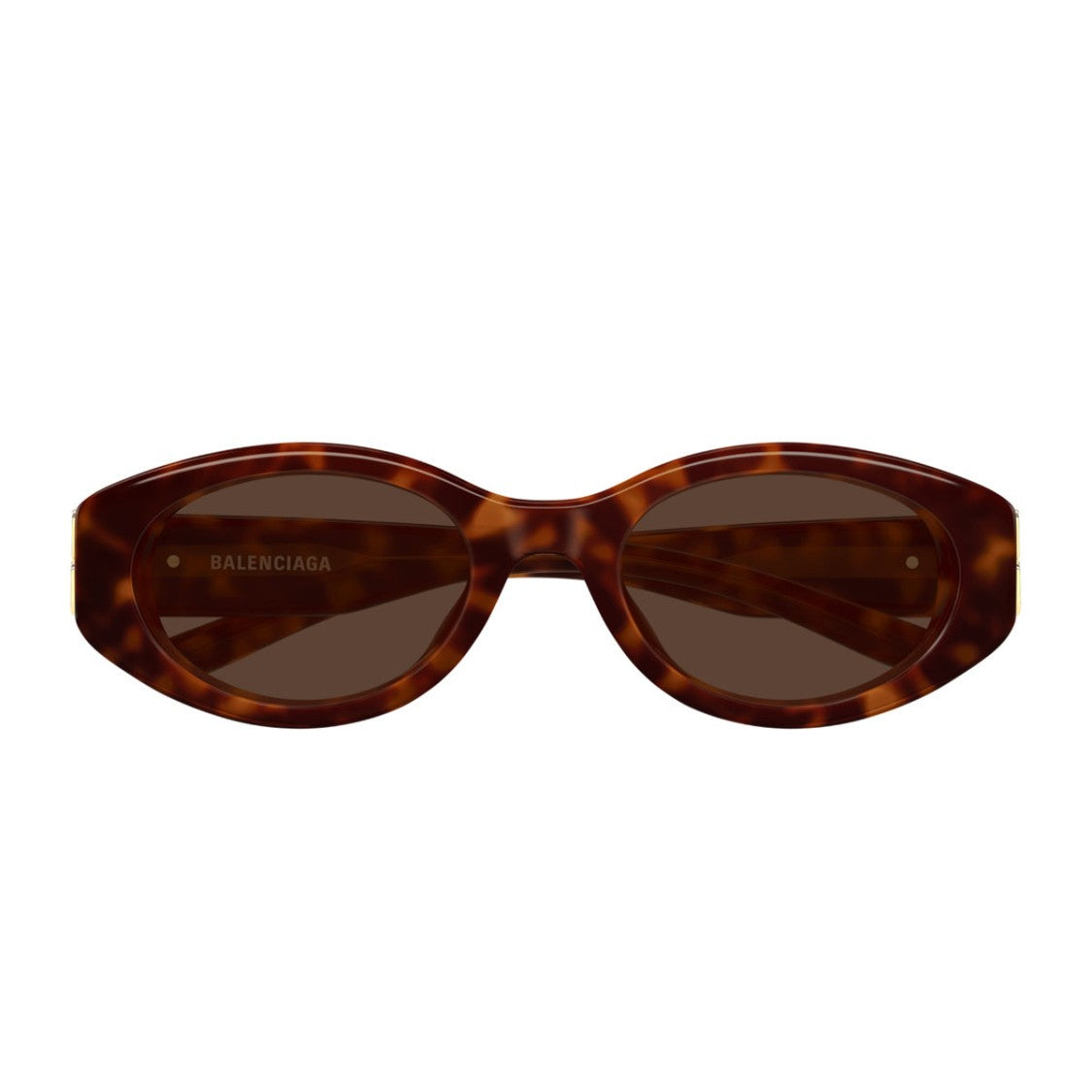 Balenciaga Everyday Oval Havana Brown Recycled Acetate Sunglasses
