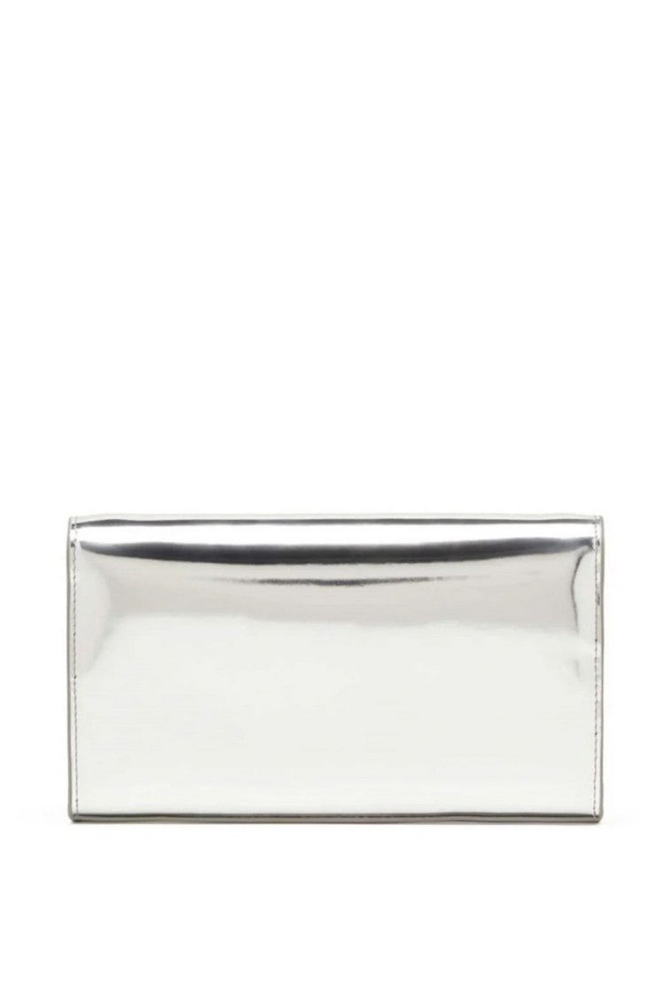 Diesel Metallic Silver Leather Shoulder Bag