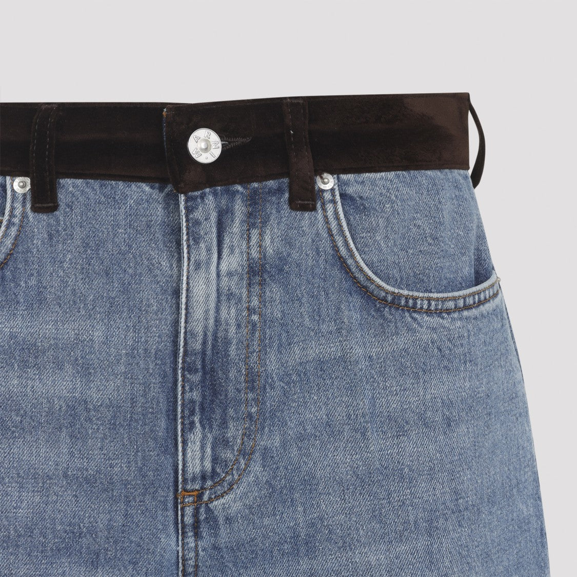 Marni Deep Blue Cotton Washed Bull Denim 5-Pocket Jeans