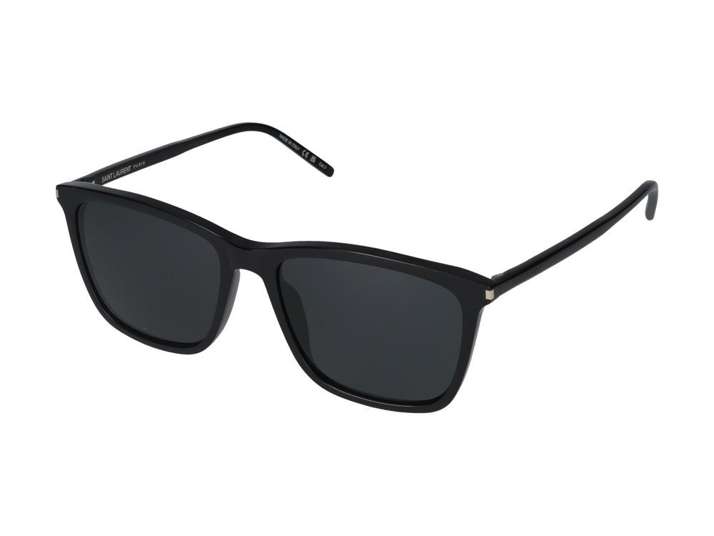 Saint Laurent Black Bold Square-Frame Acetate Sunglasses