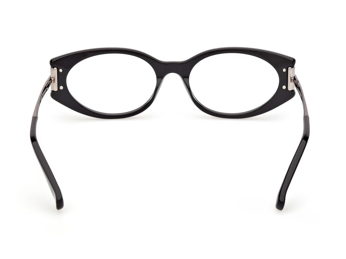 Max Mara Black Mm5225 Rounded Acetate Eyeglasses