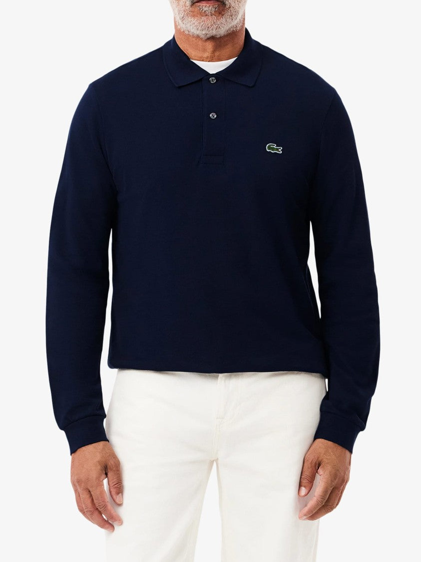 Lacoste Long-Sleeve Cotton Piqué Polo Shirt