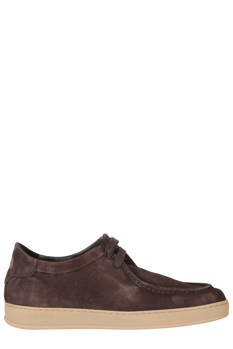 Soldini Chocolate Blade Amalfi Suede Low-Top Sneakers