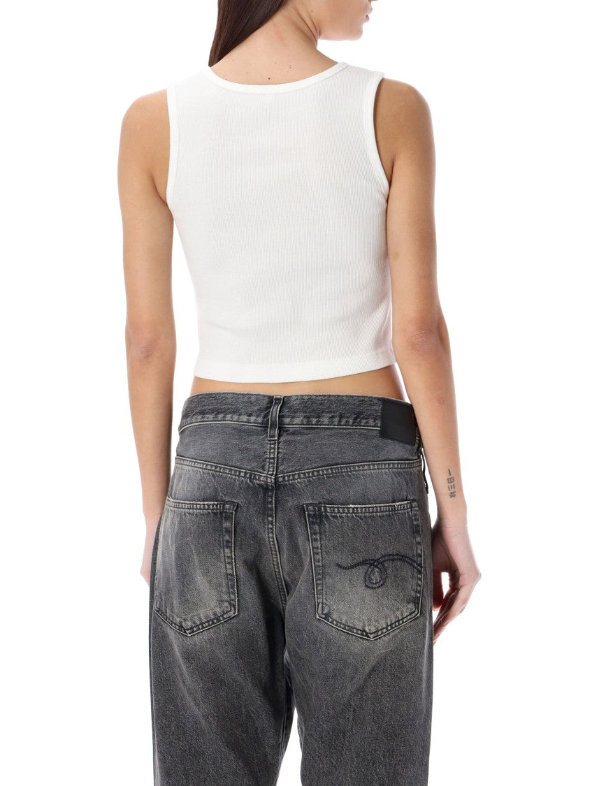 R13 Distressed Ribbed Slim Tank Top