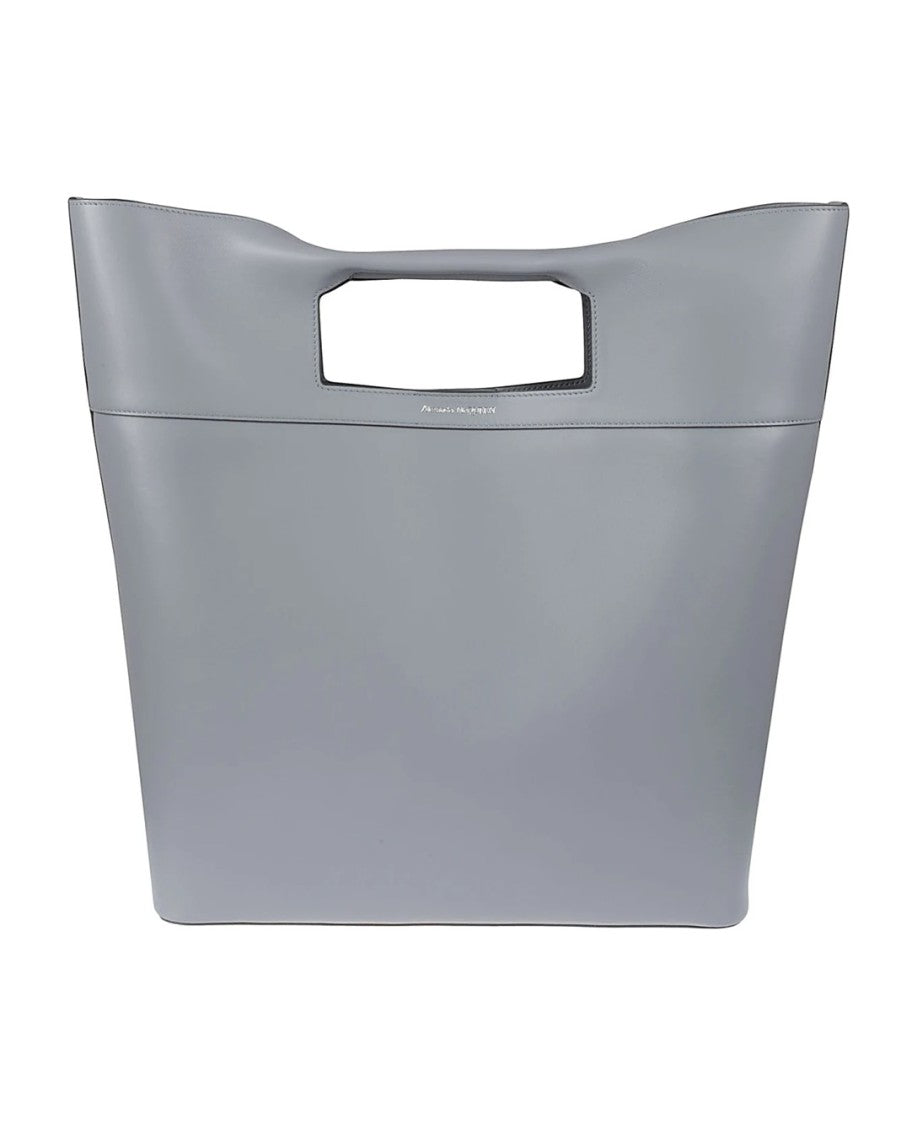 Alexander Mcqueen Structured Leather Bag With Unique Handle Cutout