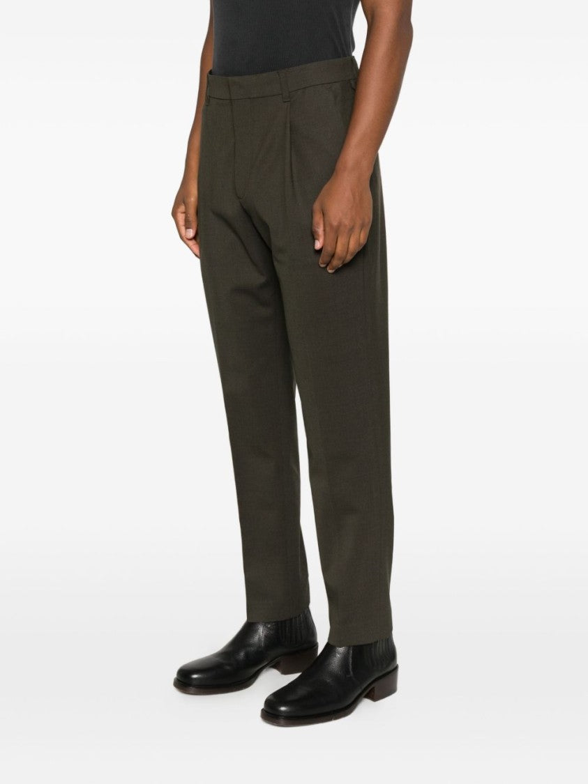 Jacquemus Deep Muted Green Trousers With Tailored Fit