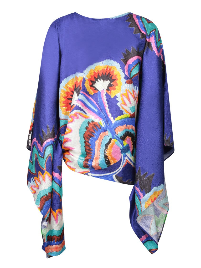 Rianna + Nina Blue Silk Top