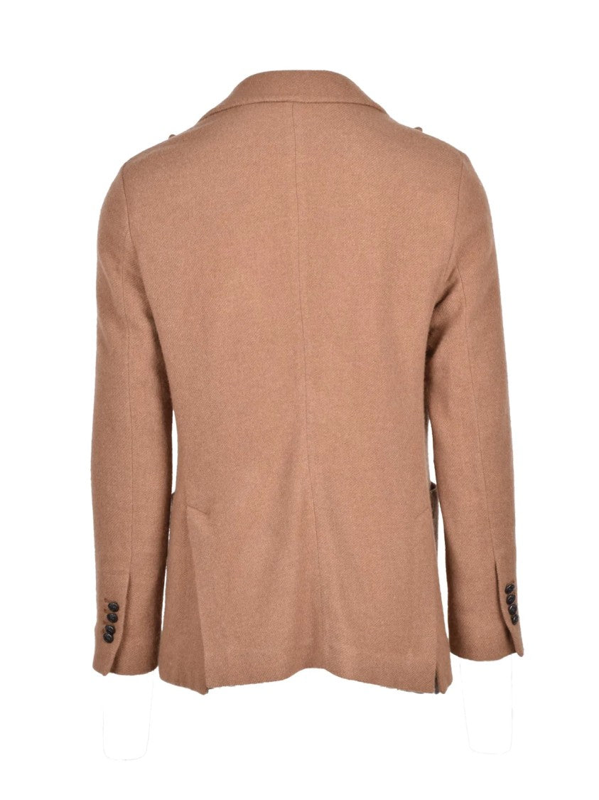 Circolo 1901 Beige Double-Breasted Virgin Wool-Blend Blazer