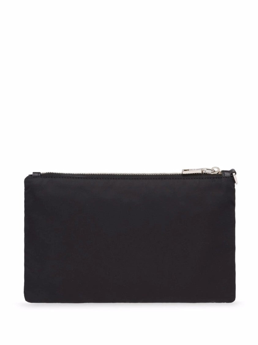 Prada Black Contenitore Piatto Re-Nylon/Saffiano Clutches