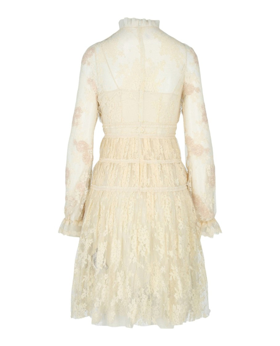 Bottega Veneta High Neck Lace Dress