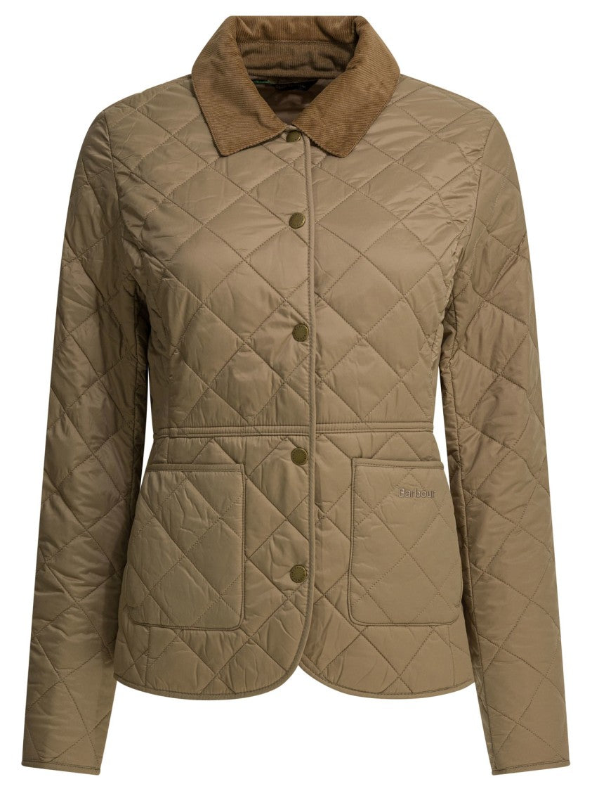 Barbour Quilted Lightweight Jacket With Corduroy Collar