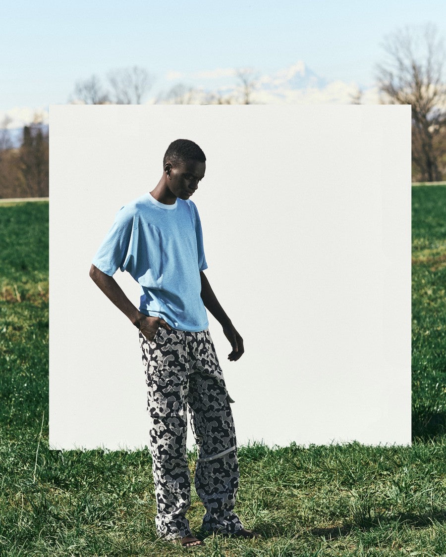 Takaturna Adjustable Knee-High Ribbon Denim Pants