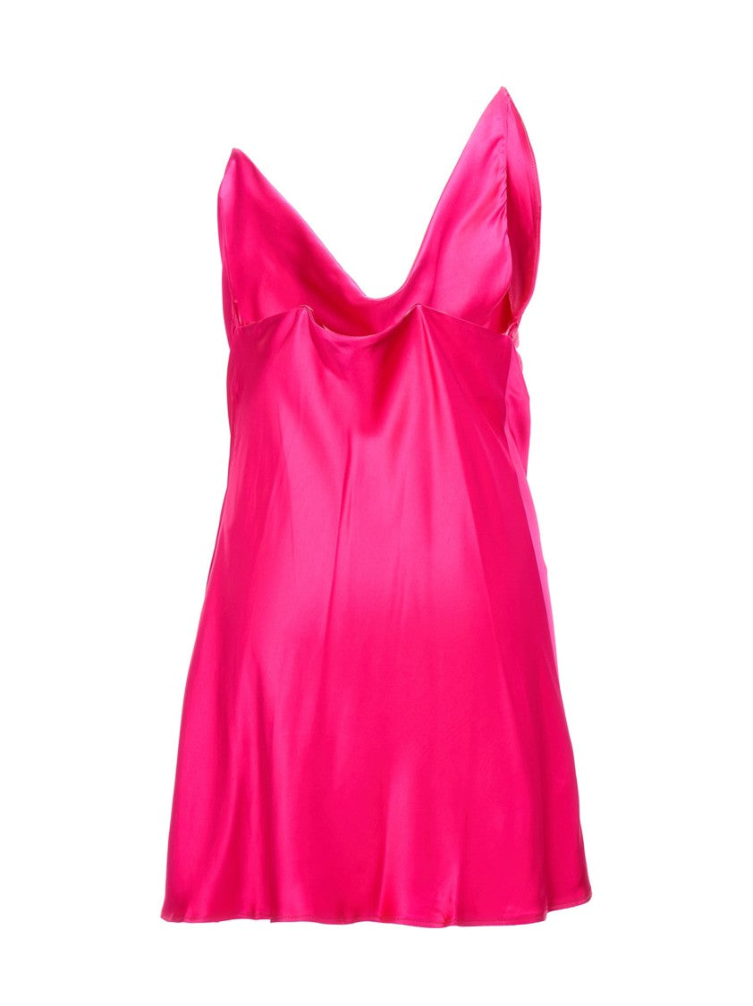 Y/Project Satin Dress With Unique Crisscross Transparent Straps