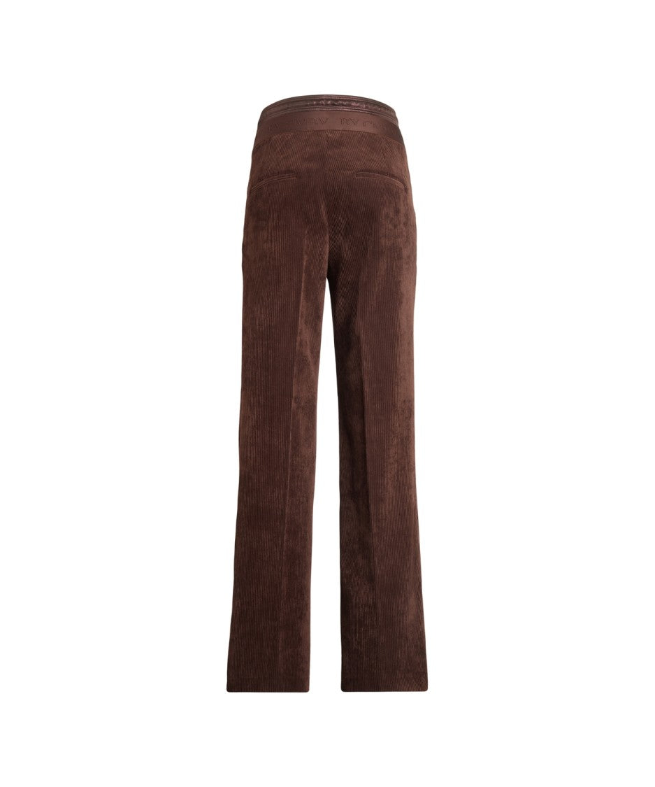 Cambio Wide-Leg Corduroy Trousers With Elastic Waistband