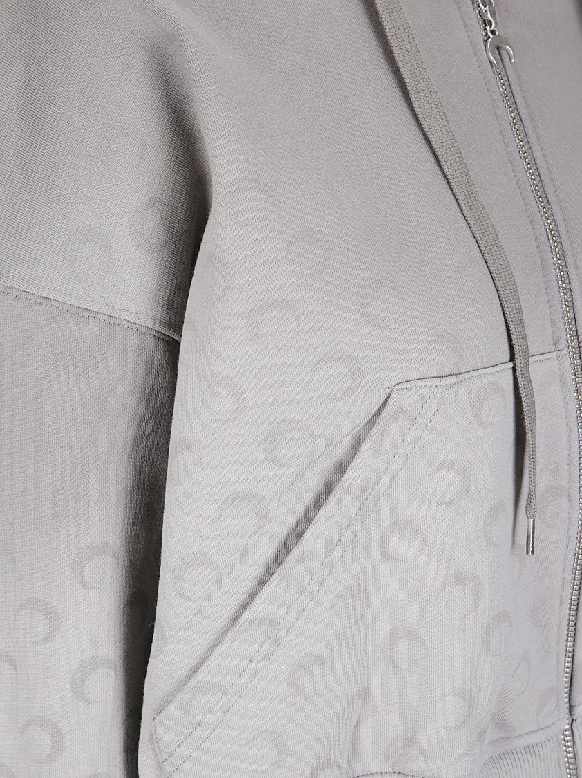 Marine Serre Faded Moon Fleece Cropped Sweatshirt