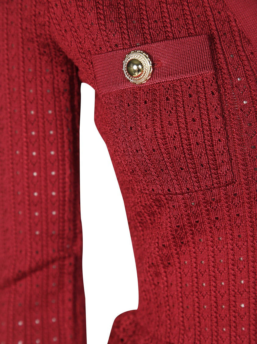 Self-Portrait Pointelle Knit Mini Dress