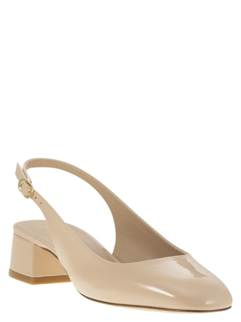 Stuart Weitzman Maeve - Lacquered Leather Slingback