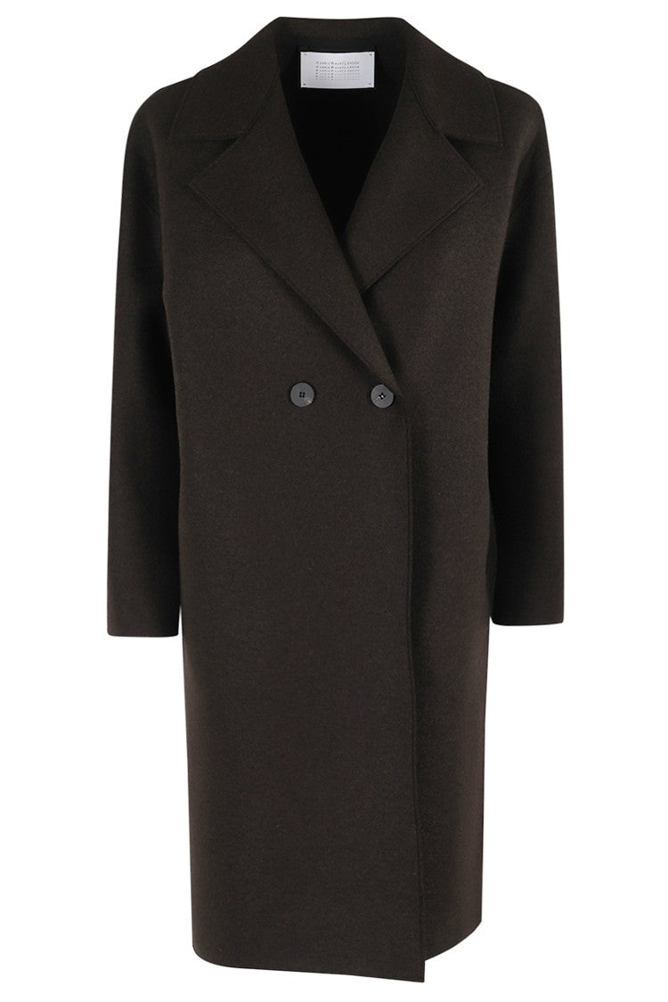 Harris Wharf London Dropped Shoulder Double-Breasted Coat In Pressed Wool