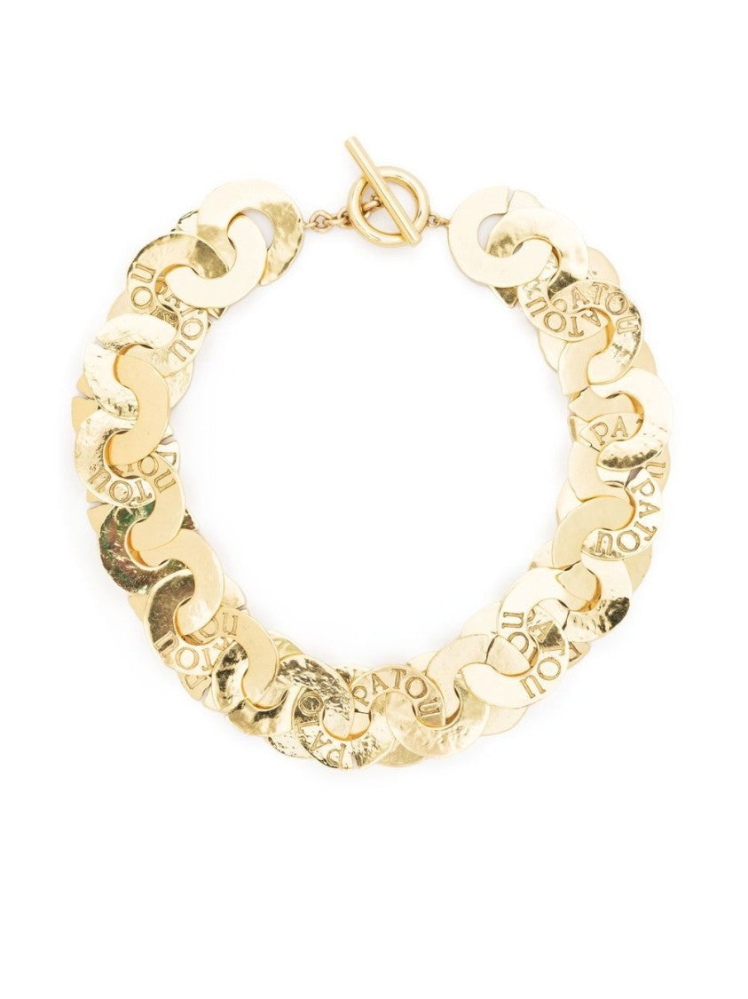 Patou Logo-Engraved Coin Necklace