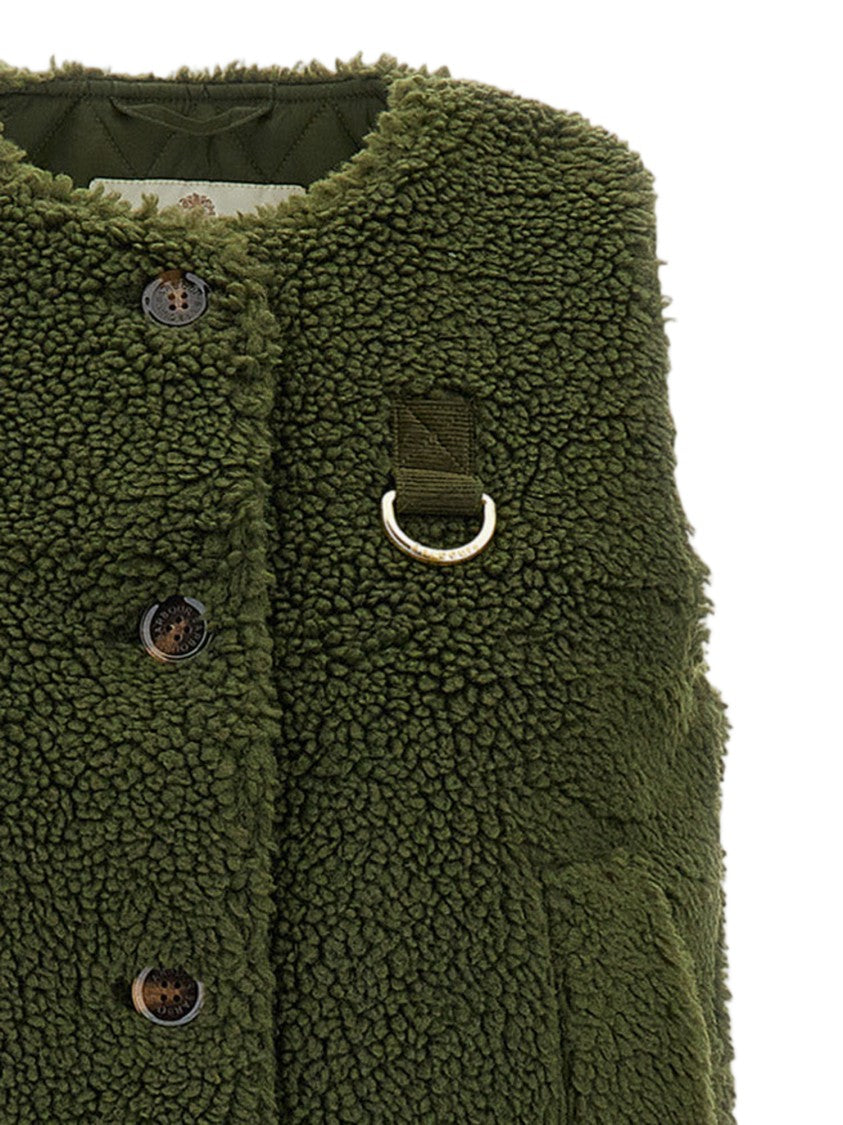 Barbour Fur-Effect Nylon Vest With Button Closure And Side Pockets