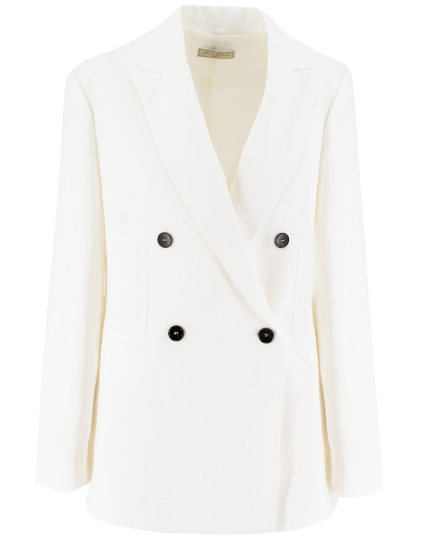 Antonelli Double Breasted Jacket With Contrasting Buttons