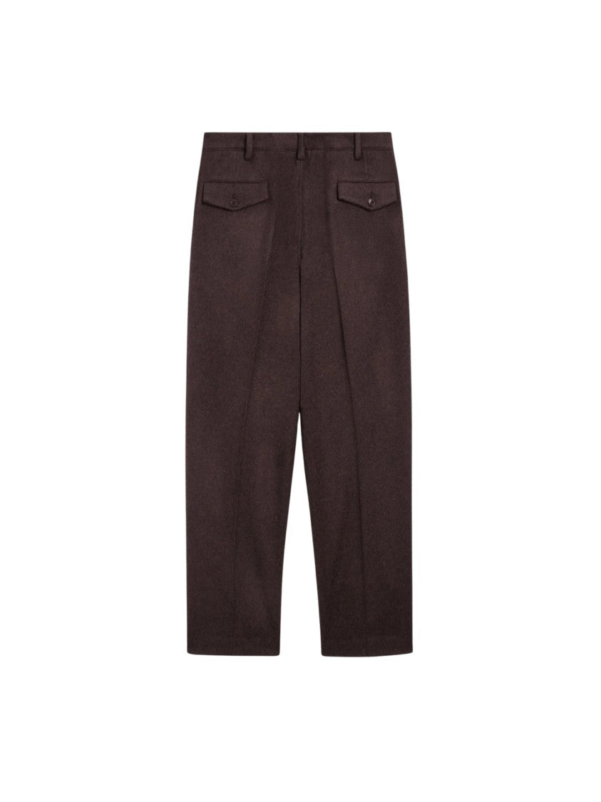 Pence Santos Marron Glacé Wool Flannel Chinos