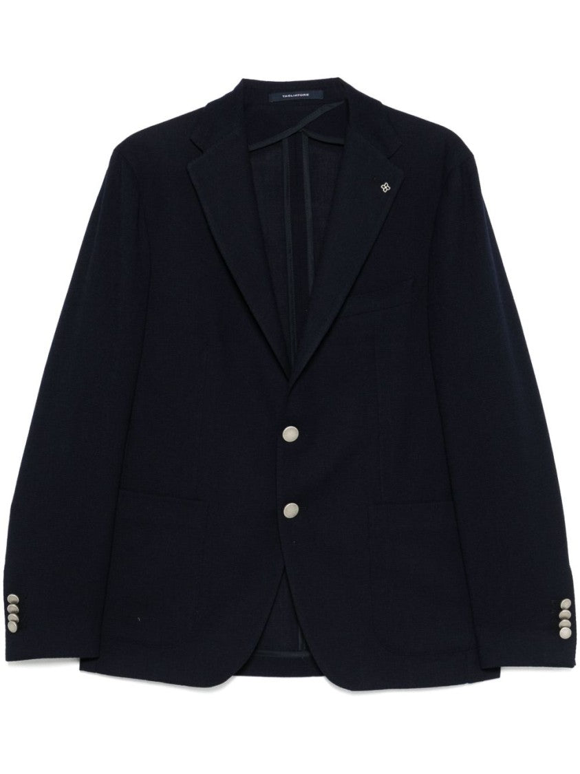 Tagliatore Navy Blue Jacket With English Rear Vents